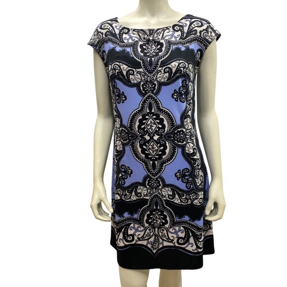 INC International Concepts Womens Paisley Print Cap Sleeve Sheath Dress‎ M - Picture 1 of 7